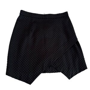H&M Black Asymmetrical Dotted Skirt Size 10